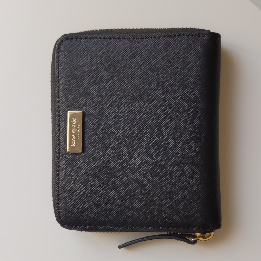 Kate Spade Black Square Zip Around Wallet